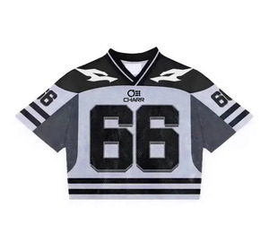 Camiseta de Fútbol de Malla Personalizada OEM con Impresión por Transferencia de Calor, Mangas Cortas, Diseño Transpirable para Equipos de Fútbol Americano y Baloncesto - Product Image 4