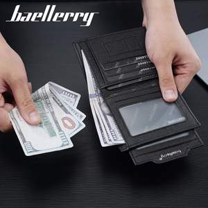 Nouveau <span class=keywords><strong>portefeuille</strong></span> court noir résistant à l'usure, porte-cartes multi-fentes, petit <span class=keywords><strong>portefeuille</strong></span> simple pour homme - Product Image 2