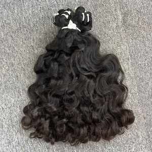 Vente en gros Paquets de tissage de cheveux humains vierges ondulés naturels Perruque noire pour femmes nourrie sainement - Product Image 5