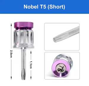 Pilotes hexagonaux dentaires UL AMIN Vis de butée d'implant électrique manuelle Nobel T5 Clé dynamométrique hexagonale courte Clé à cliquet longue codée par couleur - Product Image 2