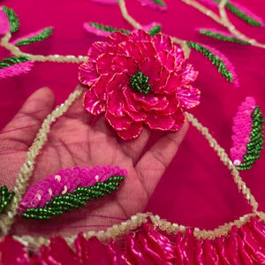 Aplique de Encaje Floral con Lentejuelas y Bordado 3D, 100% Poliéster, para Textiles del Hogar y Vestidos - Product Image 1