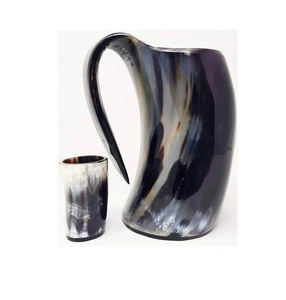 Mug en corne de buffle Viking, écologique, fait main, d'inspiration médiévale, poli, authentique, pour Noël et anniversaire - Product Image 2