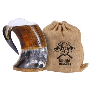 Tazas de cuerno ecológicas hechas a mano más puras, tazas de cuerno de búfalo altamente pulidas, jarra para cerveza, hidromiel Medieval 2025, taza vikinga para beber - Product Image 1