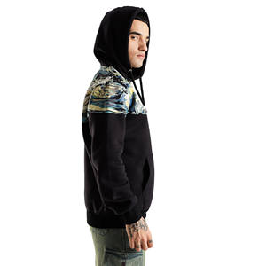 Nouveaux sweats à capuche et sweat-shirts pour hommes 100% coton molletonné Motif uni Impression numérique avec poches kangourou - Product Image 3