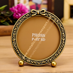 Cadre Photo Élégant Vintage Rond en Laiton Doré Élégant Classique Design Décoratif Arc Accent Moderne Table Métal Cadres Photo - Product Image 5