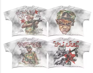 เสื้อยืดผู้ชายผ้าฝ้ายทรงครอปเข้ารูปโลโก้ตามสั่งขนาดใหญ่ - Product Image 1