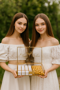 Boîte en verre carrée de luxe, couleur or, écologique, conçue pour les bijoux, les chocolats, une présentation raffinée et un stockage haut de gamme - Product Image 3
