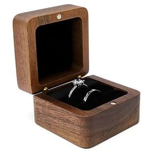 กล่องเครื่องประดับทำจากไม้สีน้ำตาลสำหรับใส่ต่างหูทำจากไม้สำหรับเดินทางขนาดเล็กกำมะหยี่ออกแบบได้ตามต้องการ - Product Image 1