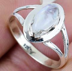 À la mode Vintage plaqué argent 925 bague en argent Sterling fait à la main arc-en-ciel pierre de lune bijoux Marquise coupe pierres précieuses lunette réglage - Product Image 4