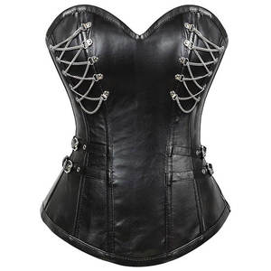 Corset en faux cuir pour femmes Bralette gothique Logo Oem Bustier en faux cuir suédé Body Shaping Crop Top Corset en cuir pour femmes - Product Image 1