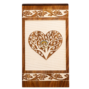 Urna Funeraria de Madera de Palisandro Tallada a Mano AYAANS, Urna para Cenizas de Adultos, Venta al por Mayor (6X6X11) - Product Image 1