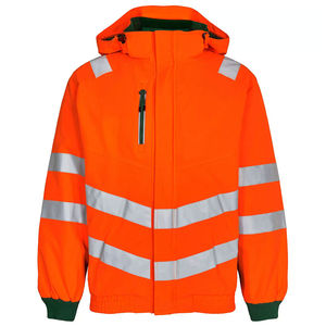 Venta al por mayor 3M reflectante cremallera completa Softshell ropa de trabajo impermeable manga larga cuello simulado con capucha chaquetas al aire libre para el invierno frontal - Product Image 3