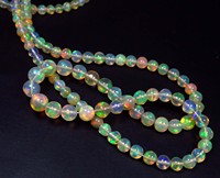 Perles de pierres précieuses lisses Welo opale éthiopienne arc-en-ciel 18 "brin 4-6mm irisation naturelle sphère Flashy de haute qualité pierres précieuses en vrac