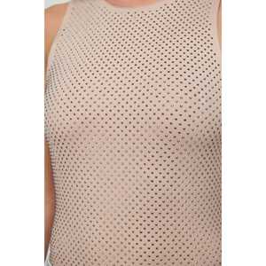 Blusa Casual de Manga Corta para Mujer, con Logotipo Frontal, Cuello Redondo, Tejido de Poliamida, Corte Regular, Talla XL - Product Image 4