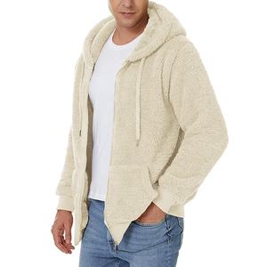 Sweat à capuche en sherpa éco-responsable pour homme, design personnalisé OEM, fermeture éclair tendance, vêtements de rue pour l'hiver, différentes couleurs pour l'extérieur - Product Image 2