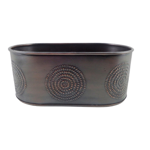 Meilleure vente lot de 3 jardinière ovale en métal couleur bronze pot de fleur pour la décoration de jardin personnalisé en vrac - Product Image 3
