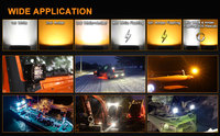 Barre lumineuse LED NAO 480W 3" 4" ambre 4X4 pour Wrangler Accord SUV Camion tout-terrain IP68 étanche