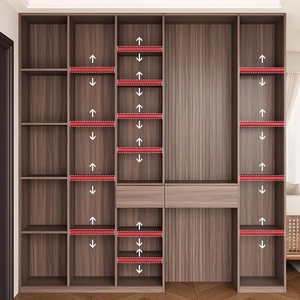 VEYAS Modern Solid Wood Entryway Cabinet Fluted Design Living Room Open Display <b>Shelves</b> Concealed Storage Custom Size <b>Narrow</b> - Product Image 3