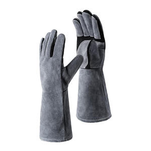 Guantes de soldadura de cuero de vaca con palma de dedo completo reforzado Guantes duraderos resistentes ignífugos de alta calidad - Product Image 1