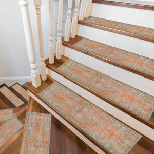 Tapis ethnique imprimé à motifs médaillon, grand tapis d'escalier moderne aux couleurs douces, Gobelin - Product Image 5