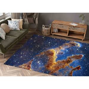 Night Landscape Printed Rug, Gift For Him Rug, Space Rugs,Nonwoven Soft Rug - Product Image 2