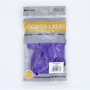 ลูกโป่งปาร์ตี้เลิฟลาเท็กซ์ 45 ซม. สีไลลา 6 ชิ้น ถุงตกแต่ง - Product Image 1