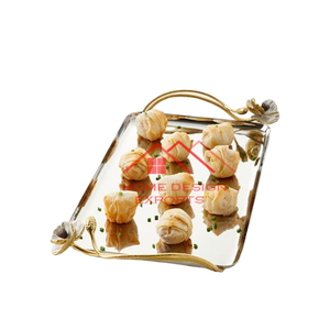 Bandeja de metal con acabado crudo de oro y plata cruda de metal de aluminio para uso doméstico en hoteles y restaurantes para servir alimentos - Product Image 5