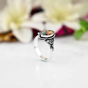 Anillo clásico joyería para mujer plata estilo bohemio joyería 925 plata esterlina turquesa piedra preciosa anillo hecho a mano regalo para esposa - Product Image 2