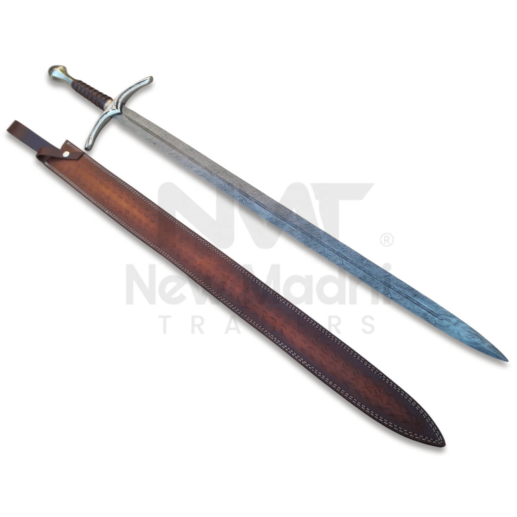 DAMASCUS-FORGED-THIN-FULLER-