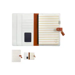 Letter / A4 Personalized Luxury Padfolio PU Compendium Folder Leather Folio