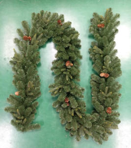Artificial Christmas <b>Tree</b> Base Garland – Green & Snowy Pine Base Decoration with <b>LED</b> Lights 180/270/300cm - Product Image 3
