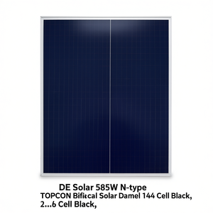 แผงโซลาร์เซลล์ DE Solar 585W แบบ N-Type สำหรับ TOPCon แบบสองหน้า 144 เซลล์ สีดำ - Product Image 2