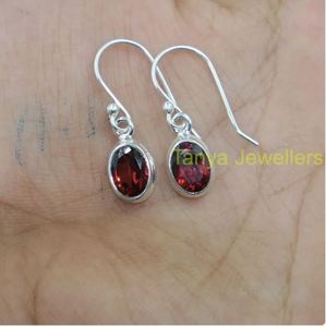 Natural Red <b>Garnet</b> Gemstone <b>Earrings</b> Cut Stone <b>Earrings</b> Handmade Dangle <b>Earrings</b> <b>Garnet</b> Gift Jewelry for Women - Product Image 5