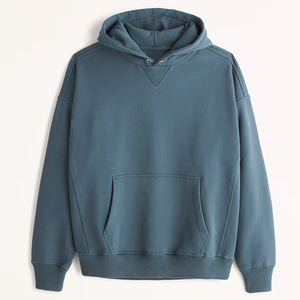 Sweat à capuche thermique surdimensionné en coton 100% pour homme, poids lourd, épaules tombantes, streetwear, pour l'hiver - Product Image 4