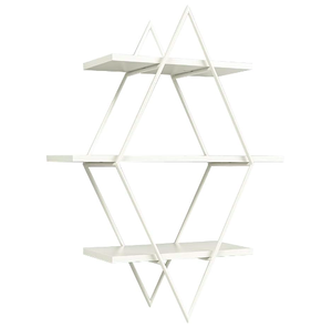 Étagère à épices de cuisine polyvalente à double niveau, faite à la main, de conception géométrique, présentoirs d'étagère - Product Image 1