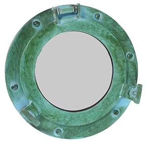 Espejo de ojo de buey de latón náutico plateado Espejo de pared de latón de lujo Espejo de ojo de buey redondo de latón con acabado plateado en moq bajo - Product Image 6