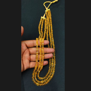 Hecho a mano de 3 capas citrino cuarzo collar llamativo con cuentas 3-4mm Roundel cuentas de piedra lisa citrino Natural hecho a mano - Product Image 6