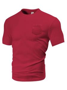 T-shirt ample pour homme, été, respirant, manches courtes, col rond, poche, design décontracté, confortable, fibre de polyester, mode adulte - Product Image 5