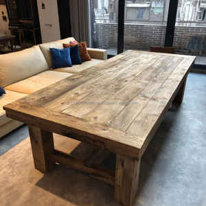 Mesa de Comedor Cuadrada Moderna de Madera Sólida con Borde Natural, Ecológica y Personalizada, Estilo Rústico para Apartamentos y Casas de Lujo - Product Image 3