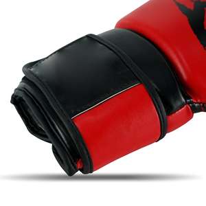 New Adults Boxing <b>Gloves</b> Black Red PU Leather 10oz 12oz Sizes Fashionable Training Martial Arts Customizable OEM Cowhide Leather - Product Image 5