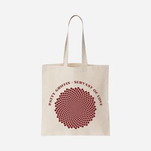 Tas belanja Tote katun organik cetak kustom tas pegangan serut ekonomis dengan pola geometris dapat digunakan kembali untuk penggunaan hadiah - Product Image 3