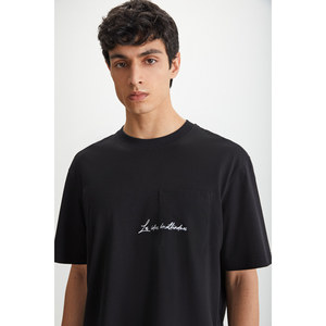 GRIMELANGE เสื้อยืดคอกลมพิมพ์ลายผ้าฝ้าย 100% สำหรับผู้ชายกราวิน - Product Image 3
