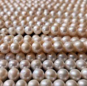 Chaînes de perles rondes blanches d'eau douce indiennes de haute qualité, naturelles, non traitées, 8 mm, changement de couleur pour la fabrication de bijoux, perles en vrac - Product Image 3