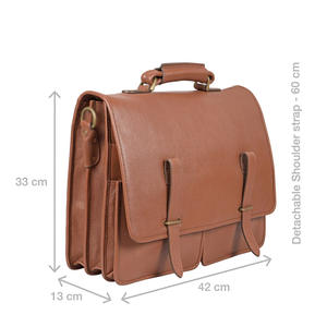 Porte-documents à bandoulière en cuir PU vintage fait à la main de 18 pouces sac d'ordinateur portable portable de voyage et de bureau pour hommes et femmes - Product Image 2
