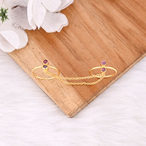 สร้อยพลอยทัวร์มาลีนสีชมพูทรงกลมธรรมชาติ925แข็งห่วงโซ่สีเหลืองทองทำมือสำหรับเธอ - Product Image 3