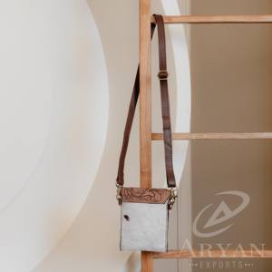 Nouveaux cheveux occidentaux sur téléphone portable en cuir usiné sac à bandoulière avec pierre turquoise en cuir véritable sac à main mobile pour femmes - Product Image 5