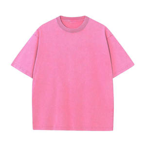 T-shirt pour hommes 100% coton lavé à l'acide personnalisé épaule tombante poids lourd 220 GSM Stone Wash T-shirt - Product Image 5