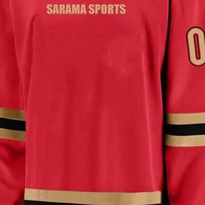 Jersey de hockey sobre hielo sublimado personalizado reversible de equipo de doble cara para jóvenes bordado de sarga vintage cosido personalizado - Product Image 4