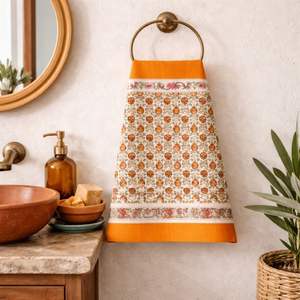 Toalla de Algodón Estilo Waffle Ecológica de Jaipur, Estampada a Mano con Pigmentos, Diseño Boho por Artesanos Indios, Suave, de Secado Rápido, con Tintes No Tóxicos - Product Image 3
