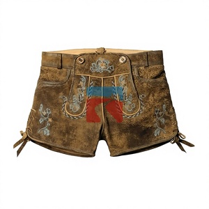 Lederhosen de Cuero Genuino para Mujer, Diseño Clásico Alemán Bávaro, Cortos, Resistentes al Viento, de Alta Calidad, Personalizados, para Festivales de Cerveza - Product Image 1